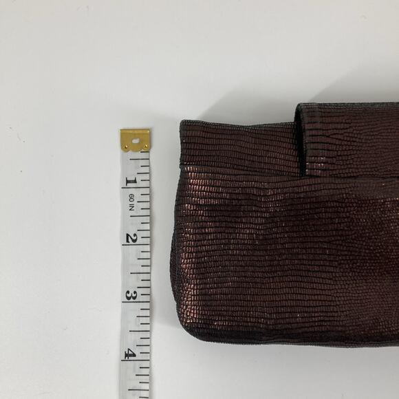 Adrienne Vittandini Bronze Metallic Fabric Evening Bag Clutch New - Picture 12 of 16